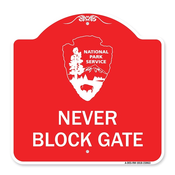 Signmission National Park Service-Permit Parking Only, Red & White Aluminum Sign, 18" x 18", RW-1818-23863 A-DES-RW-1818-23863 - main